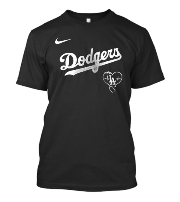 Nike Los Angeles Dodgers Heartbeat LA City Skyline T-Shirt