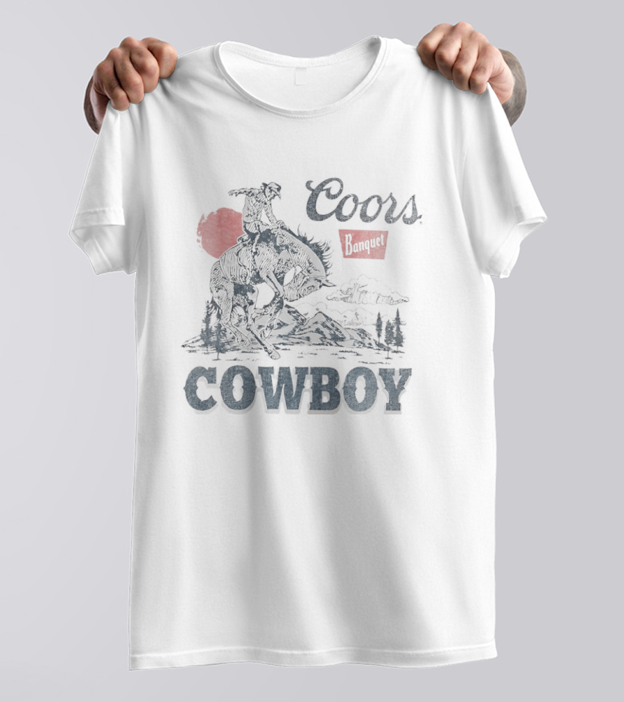 Coors Banquet Cowboy Rodeo Sunset Wrangler T-Shirt