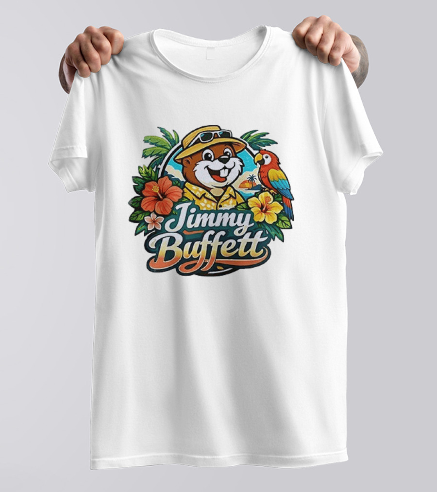 Jimmy Buffett Buc Ee's Tropical Parrot Hibiscus Island Vibes T-Shirt