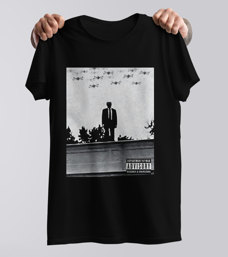 Trump Standing Tall With Advisory Research Warplanes Overhead T-Shirt