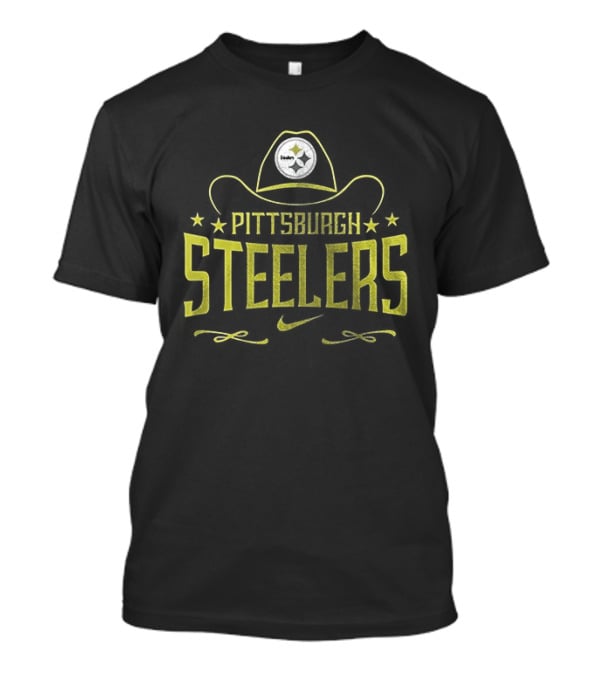 Pittsburgh Steelers Cowboy Hat Icon Yellow T-Shirt