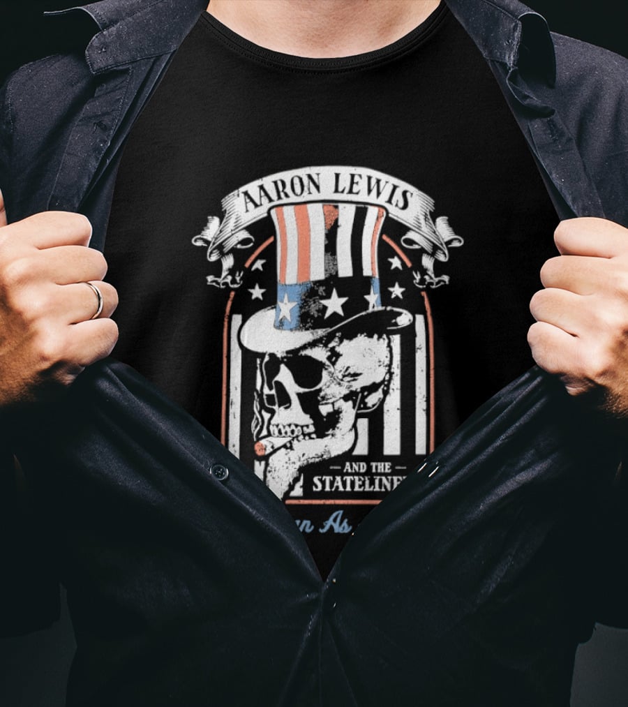 Aaron Lewis Uncle Sam Skull And The Stateliners American As It Gets T-Shirt