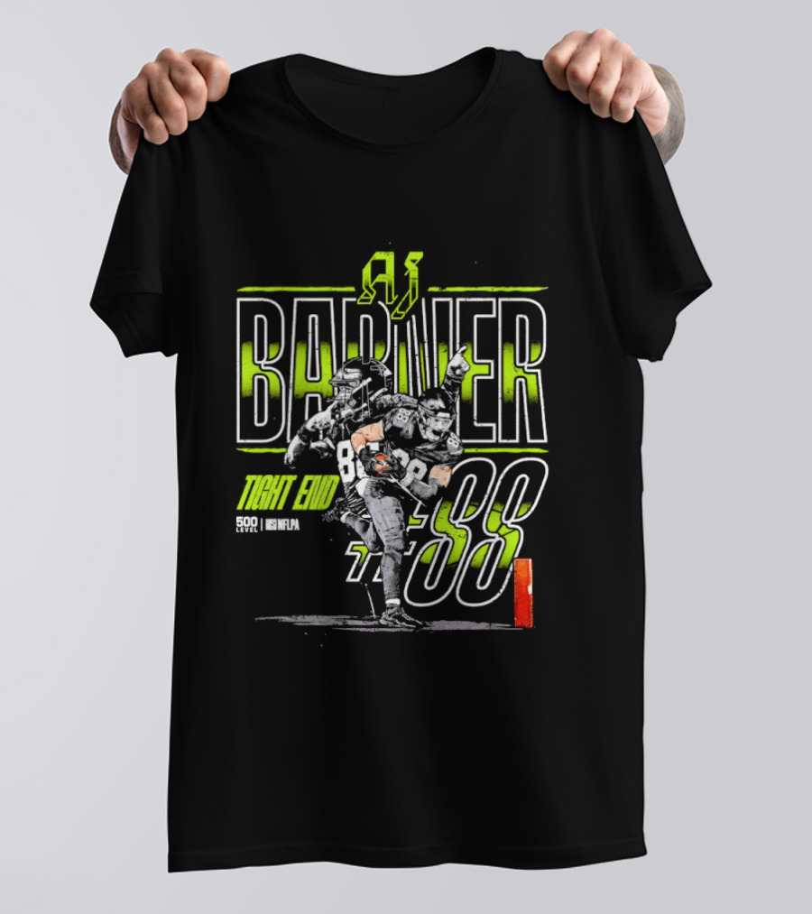 AJ Barner Seattle Seahawks 88 Name Number Tight End T-Shirt