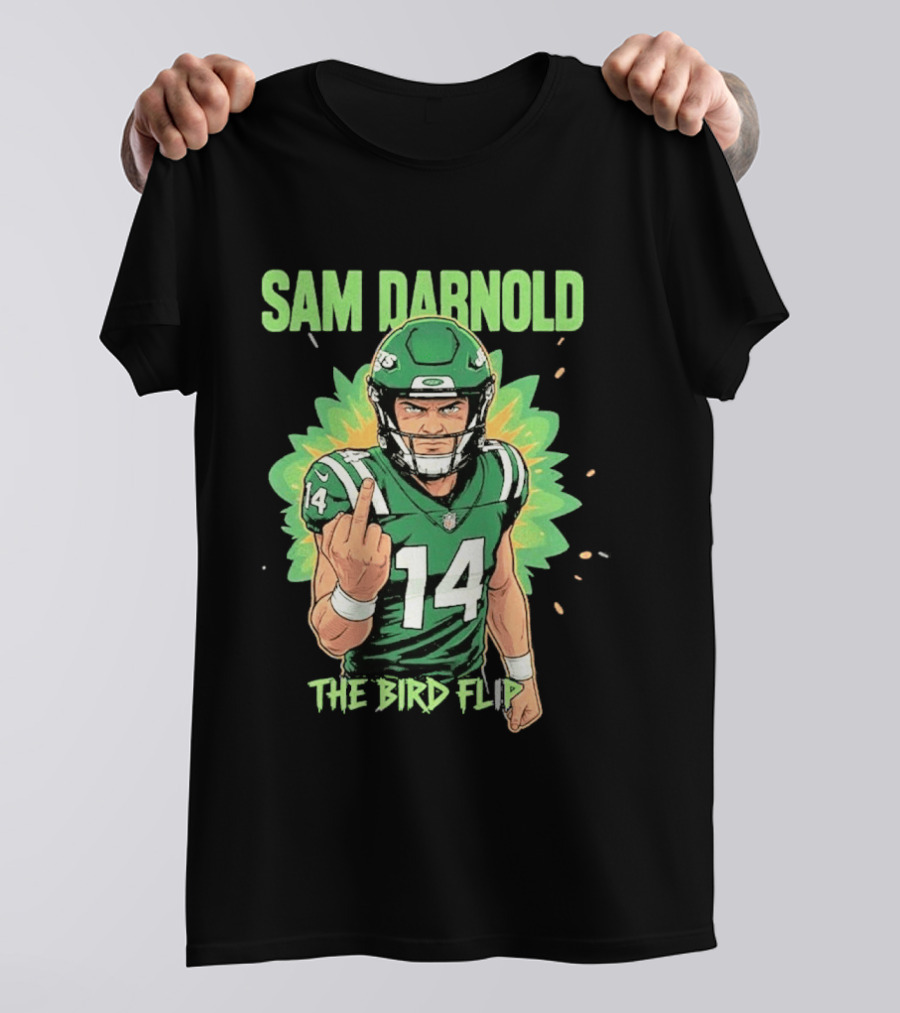 Sam Darnold The Bird Flip Football Gesture T-Shirt