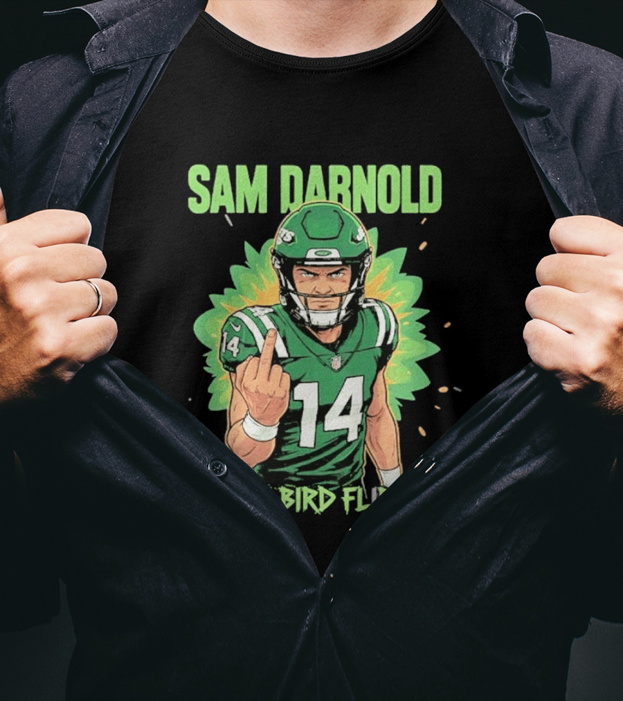 Sam Darnold The Bird Flip Football Gesture T-Shirt
