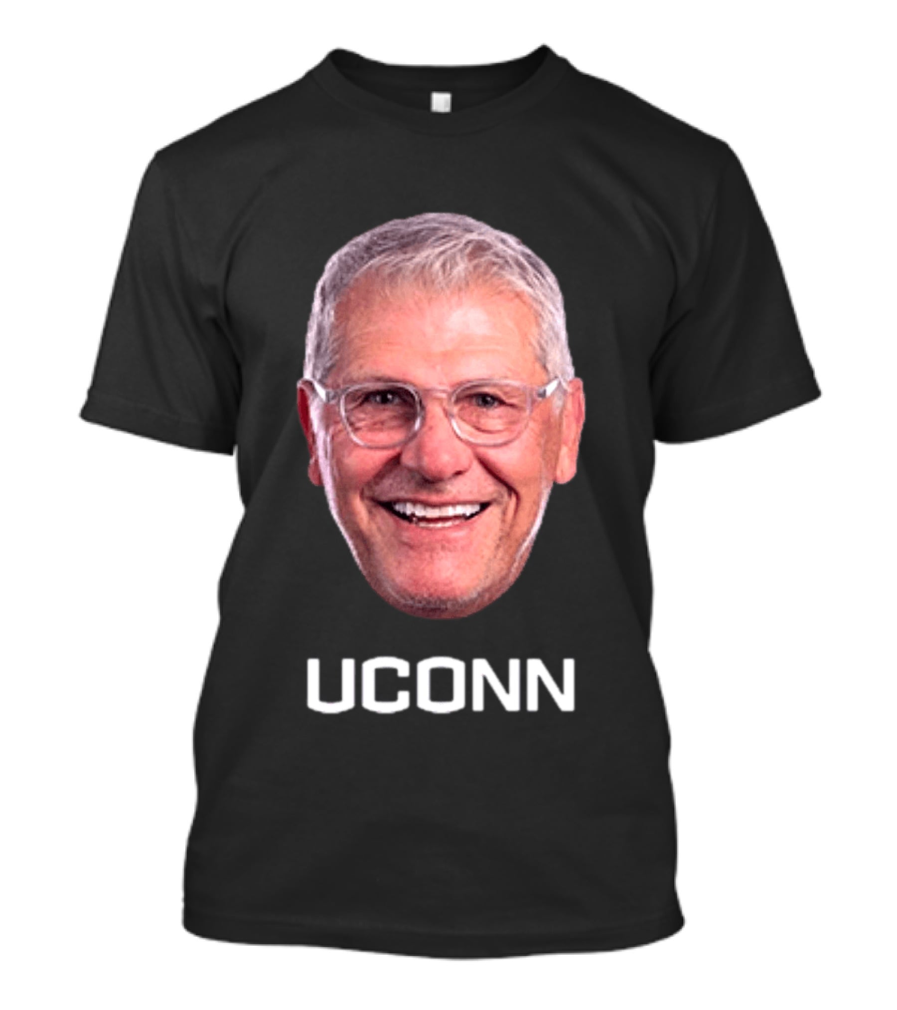 Geno Auriemma UConn Huskies Coach Smiling Face T-Shirt