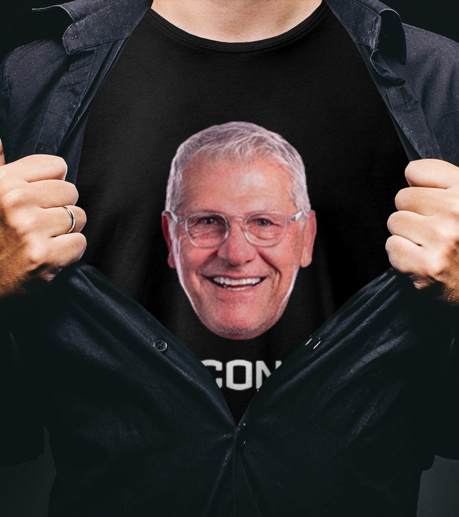 Geno Auriemma UConn Huskies Coach Smiling Face T-Shirt