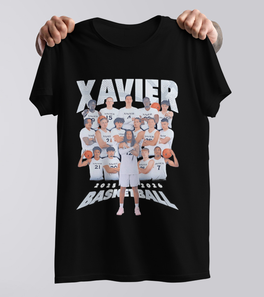 Xavier Men's Basketball 2025 2026 Team Player Roster Collage T-Shirt