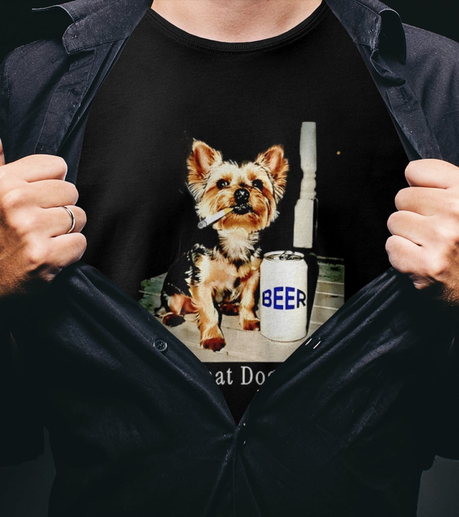 I Got That Dog In Me Yorkie Smoking Beer Can Meme T-Shirt