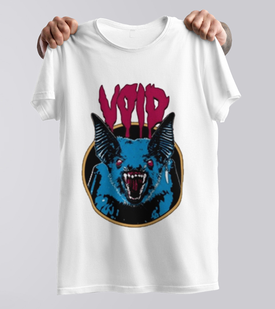 VOiD Screaming Blue Bat With Red Eyes T-Shirt