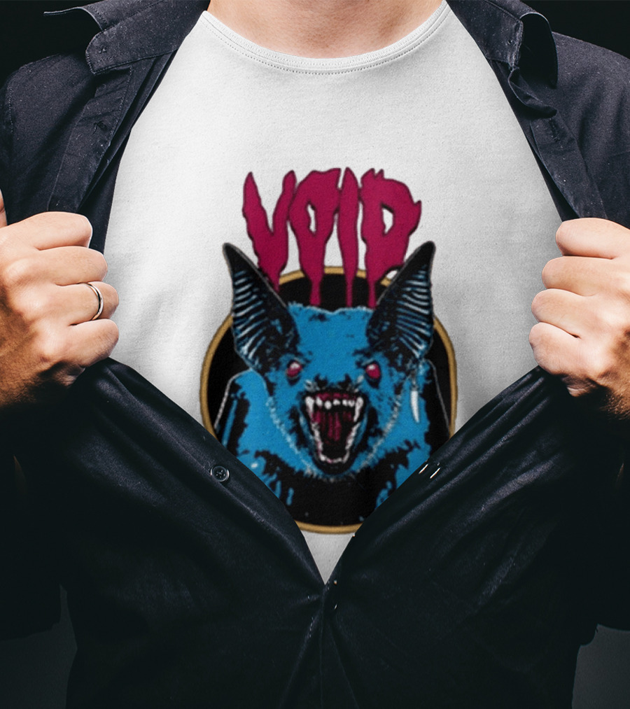 VOiD Screaming Blue Bat With Red Eyes T-Shirt