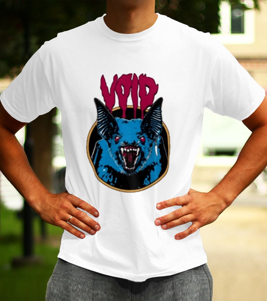 VOiD Screaming Blue Bat With Red Eyes T-Shirt