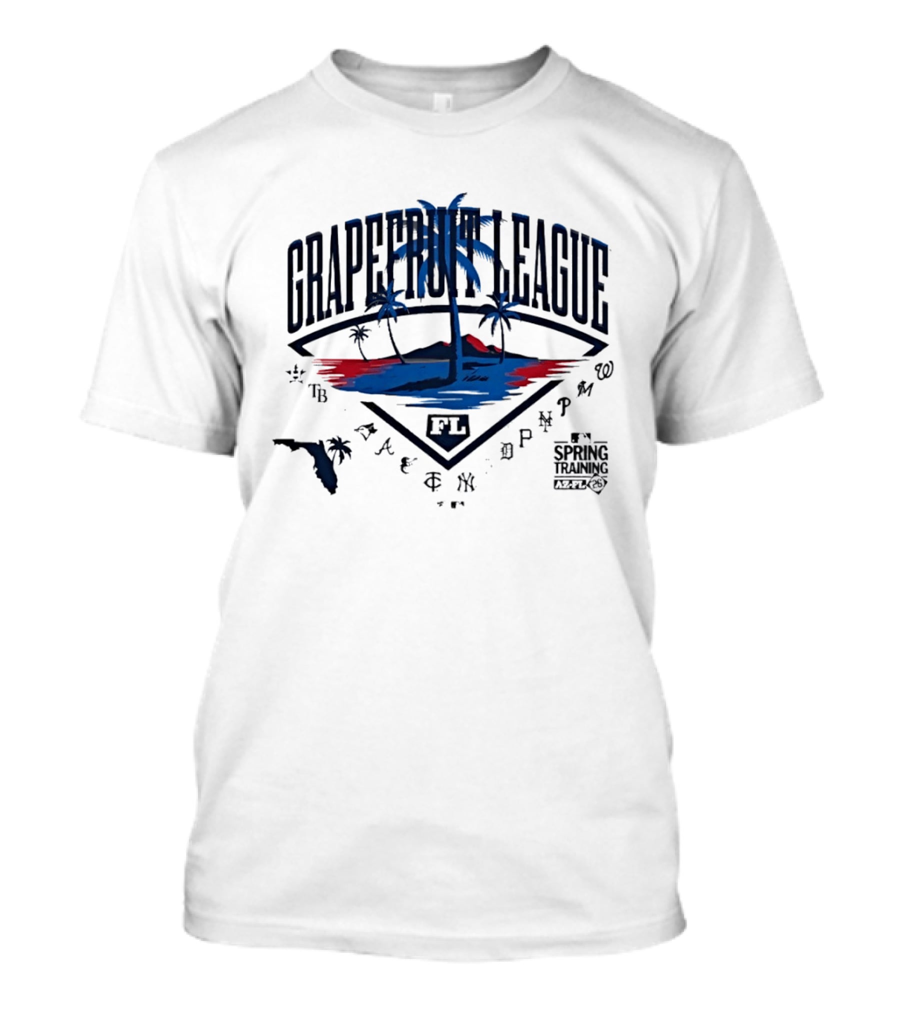 2026 Spring Training Grapefruit League Florida Baseball MLB Teams Palm Trees Tampa Miami T-Shirt