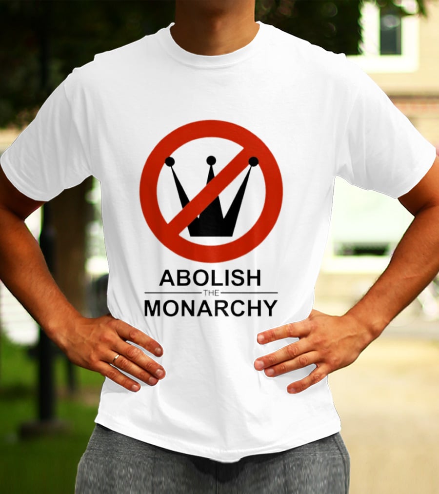 Abolish The Monarchy Crown Symbol With Red Strike Through T-Shirt
