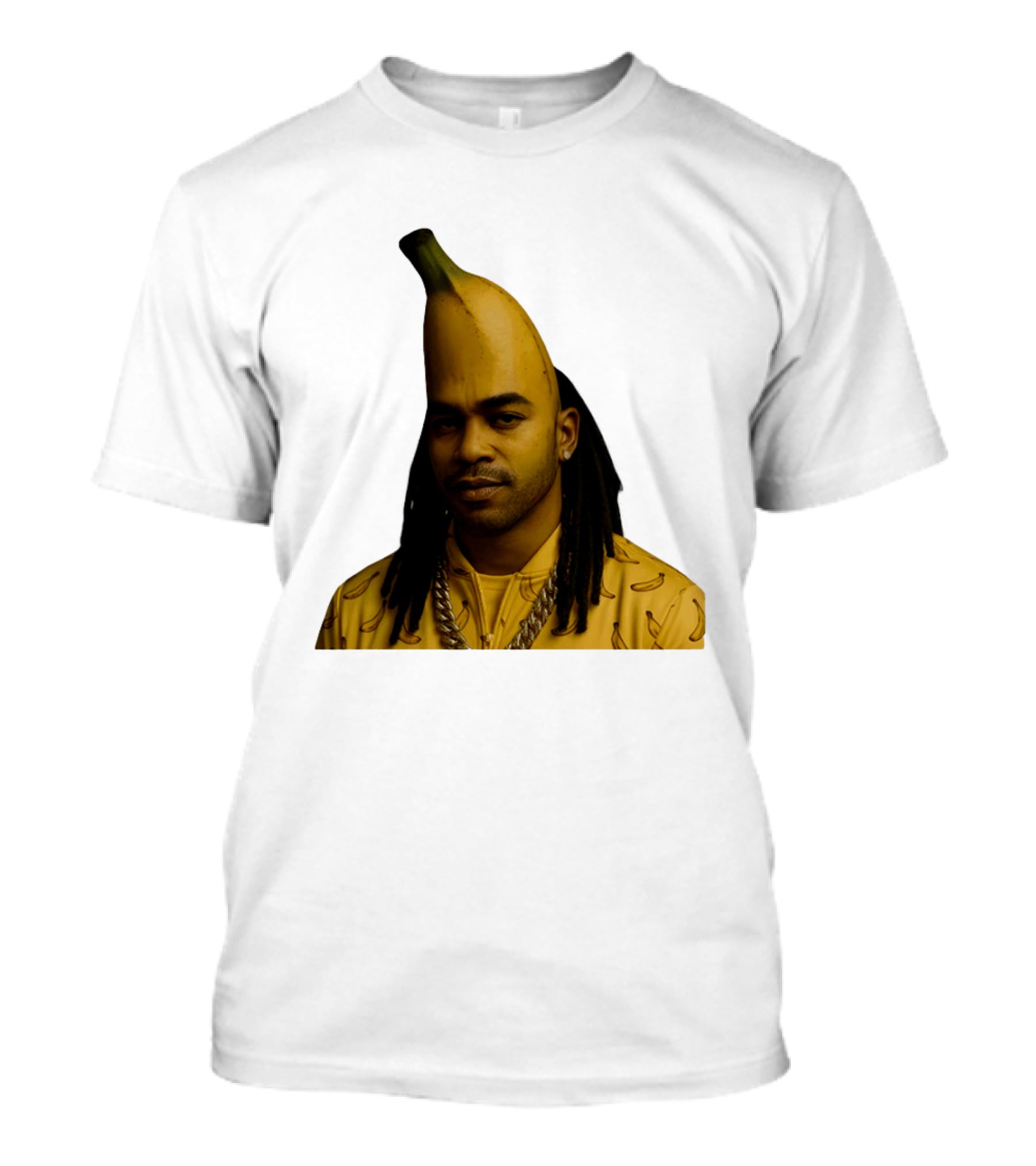 Banana Santana Face Head Banana Man With Dreadlocks And Chain T-Shirt