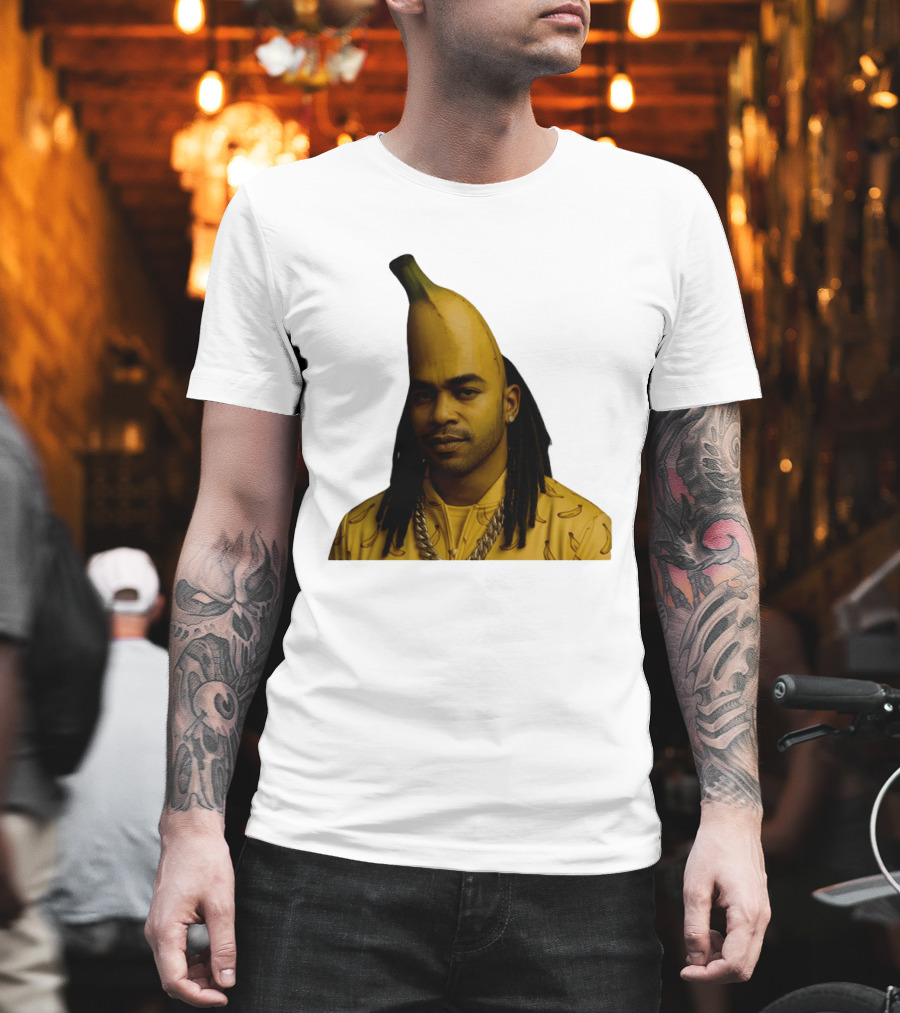 Banana Santana Face Head Banana Man With Dreadlocks And Chain T-Shirt