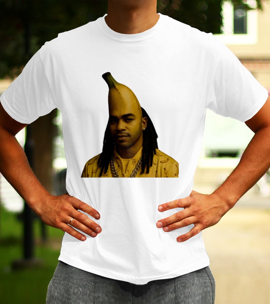 Banana Santana Face Head Banana Man With Dreadlocks And Chain T-Shirt