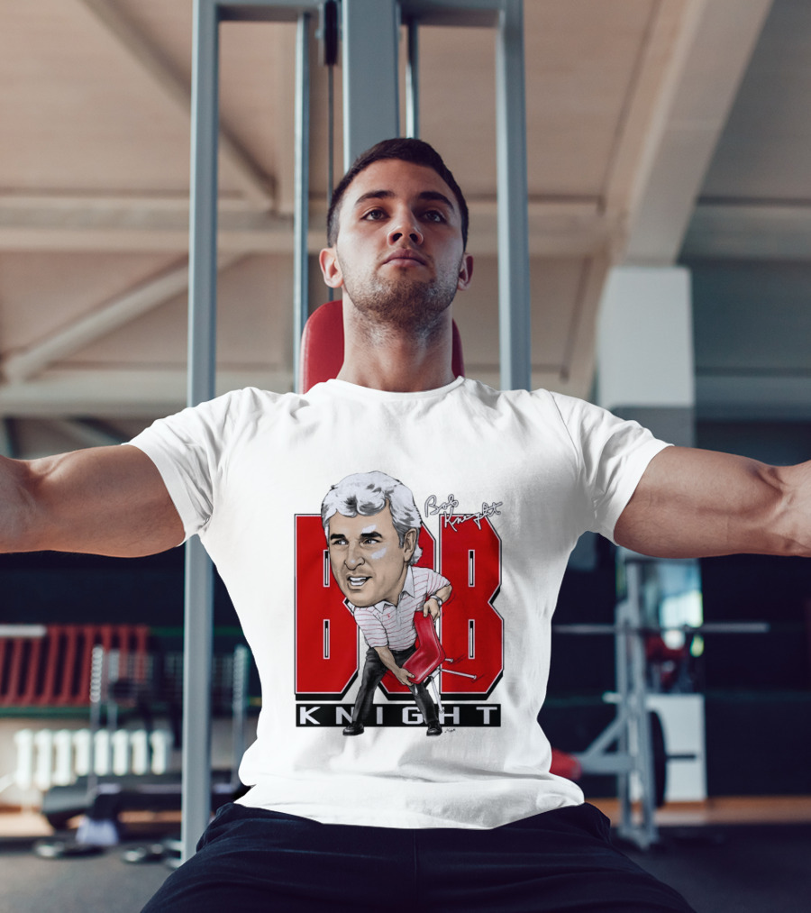 Bob Knight Chair Throw Caricature Signature Red Chair T-Shirt