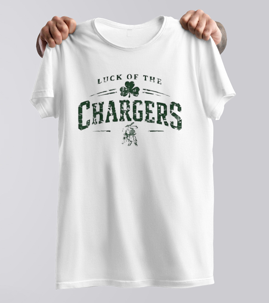 Luck Of The Chargers Shamrock And Leprechaun T-Shirt