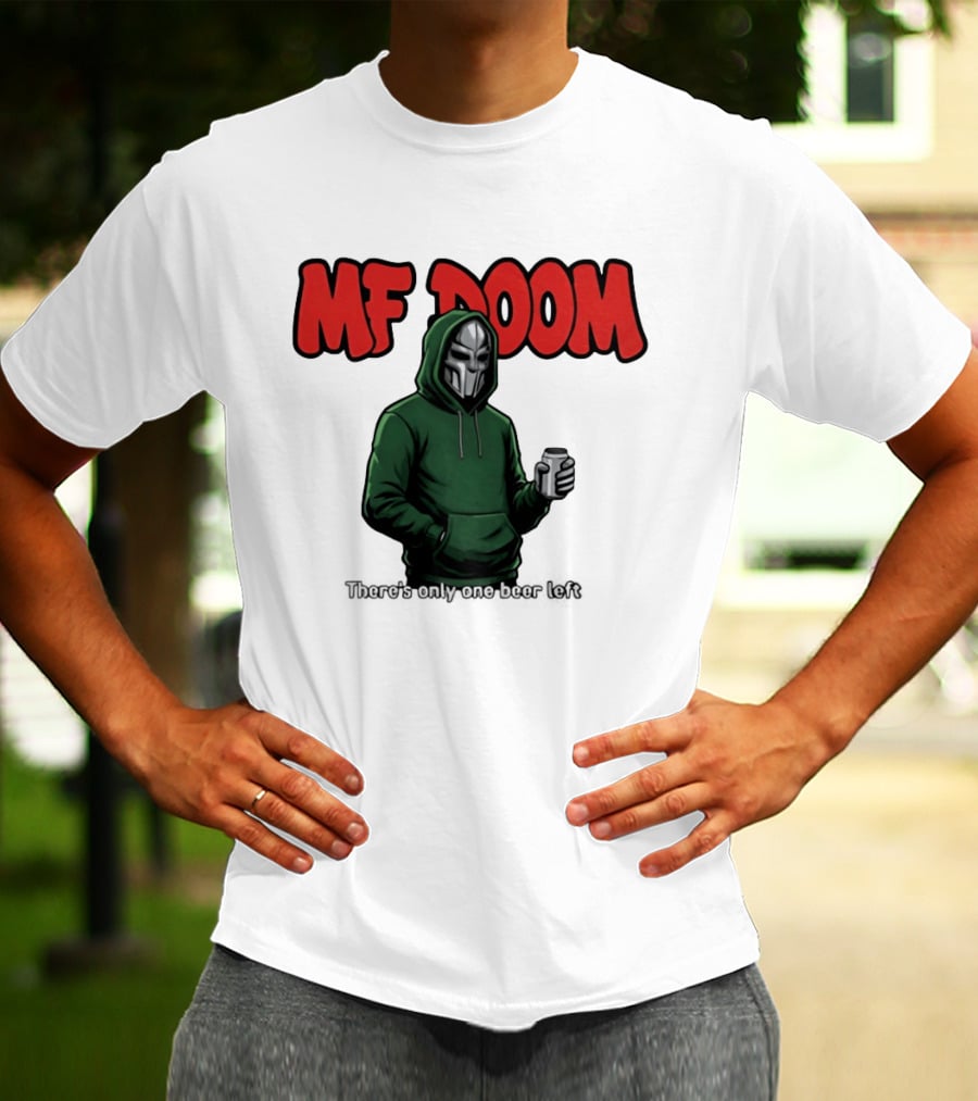 MF DOOM There's Only One Beer Left Masked Rapper With Can T-Shirt