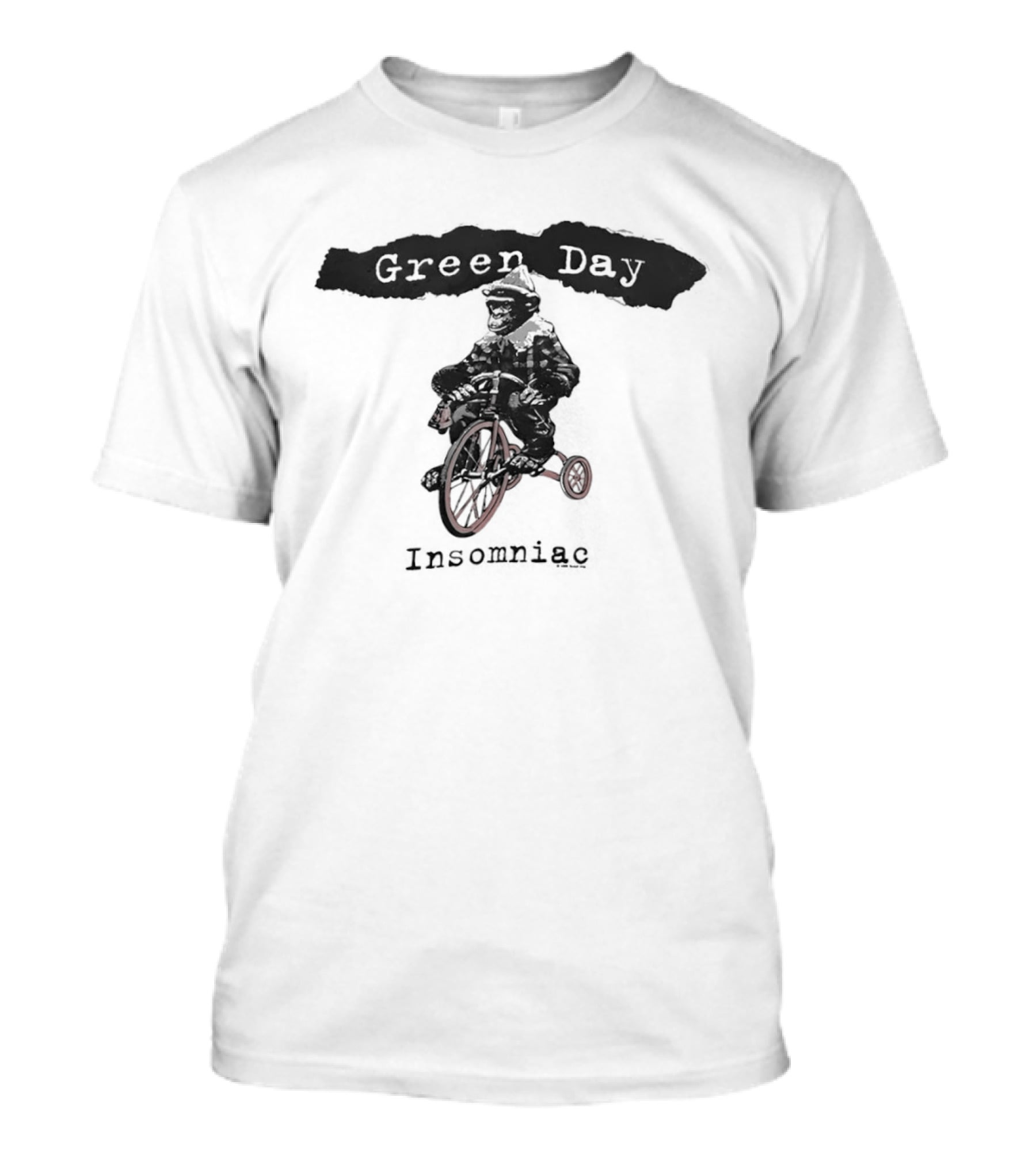Green Day Insomniac Monkey Riding Bicycle T-Shirt
