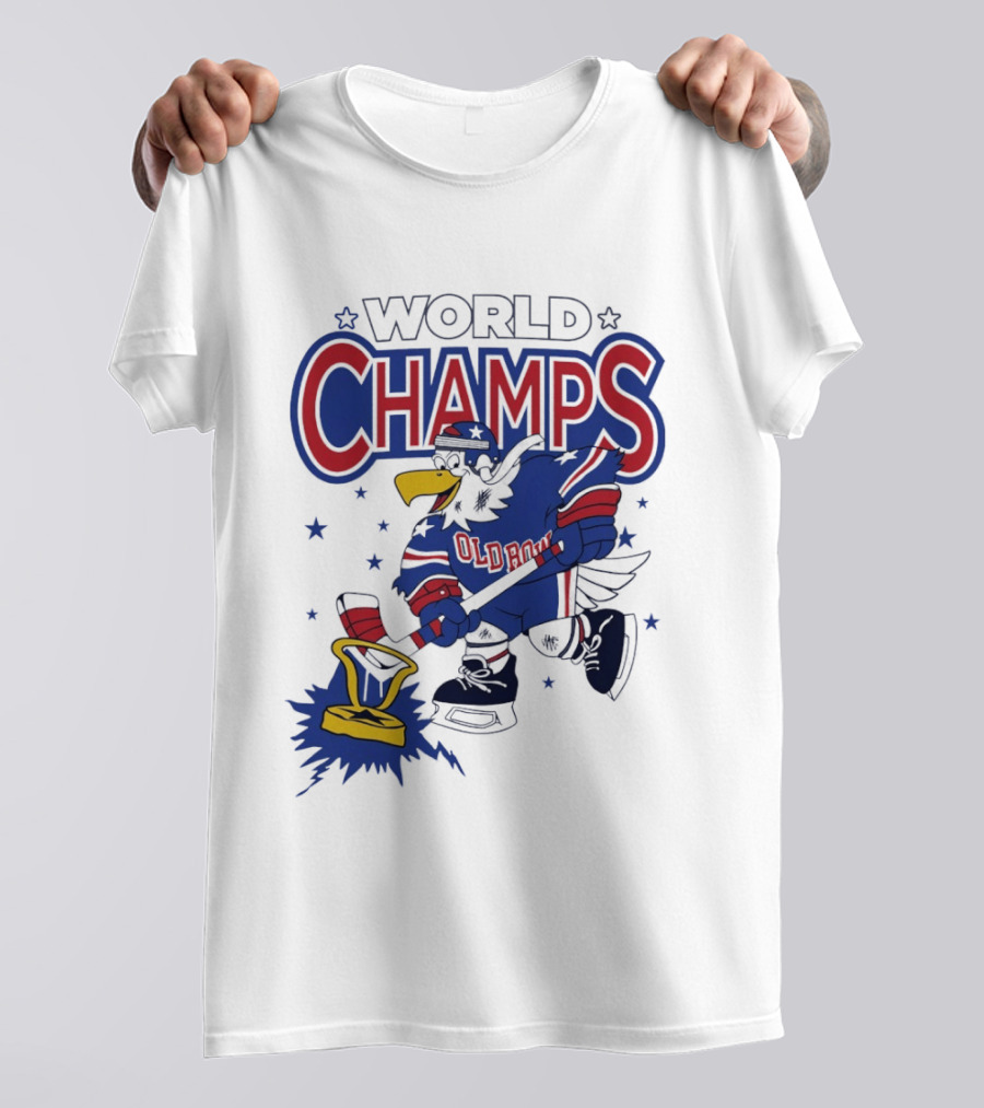 World Champs Old Boy Eagle Hockey Victory T-Shirt