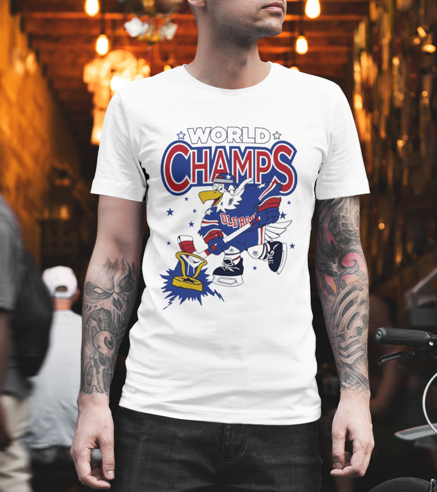 World Champs Old Boy Eagle Hockey Victory T-Shirt