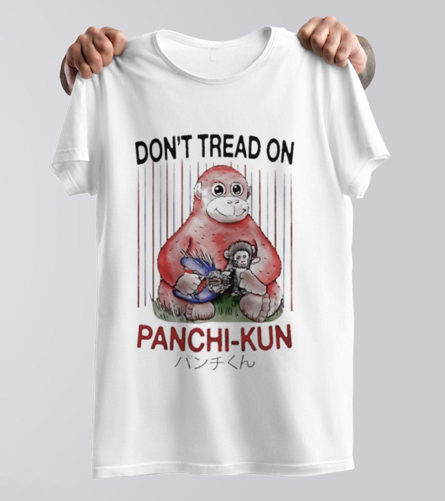 Don't Tread On Panchi Kun Cute Sloth Hugging Blue Teddy Bear T-Shirt
