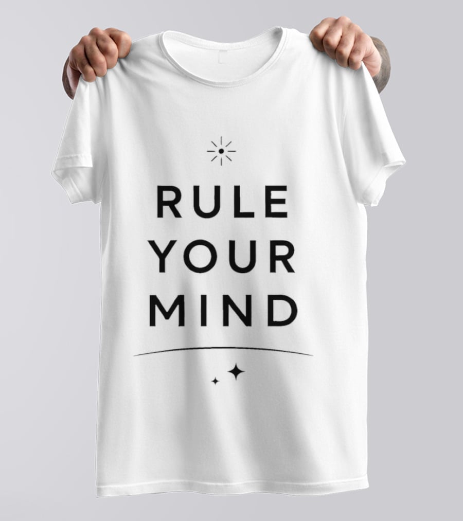 Rule Your Mind Motivational Message With Stars And Lines T-Shirt