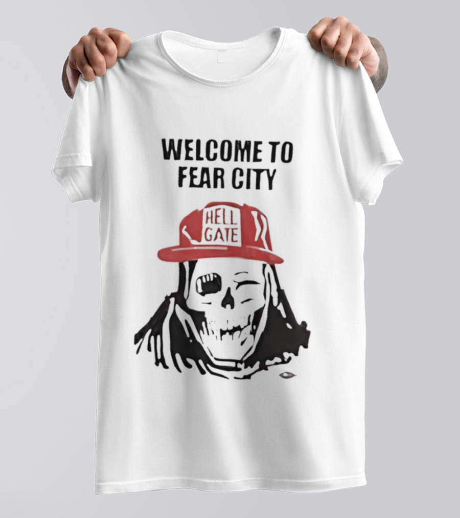 Welcome To Fear City Skull Hell Gate Cap T-Shirt