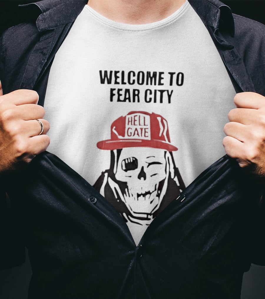 Welcome To Fear City Skull Hell Gate Cap T-Shirt