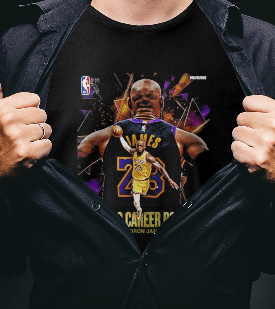 LeBron James NBA 43000 Career Points Achievement 23 Lakers T-Shirt