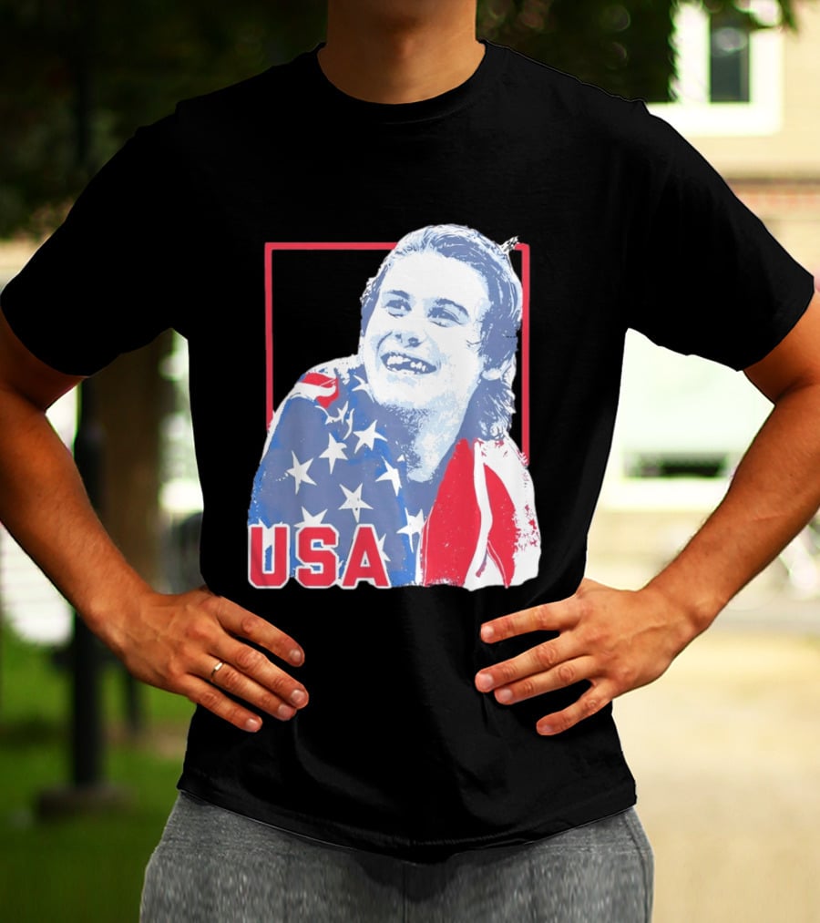 Jack Hughes USA Flag 2026 Hockey T-Shirt