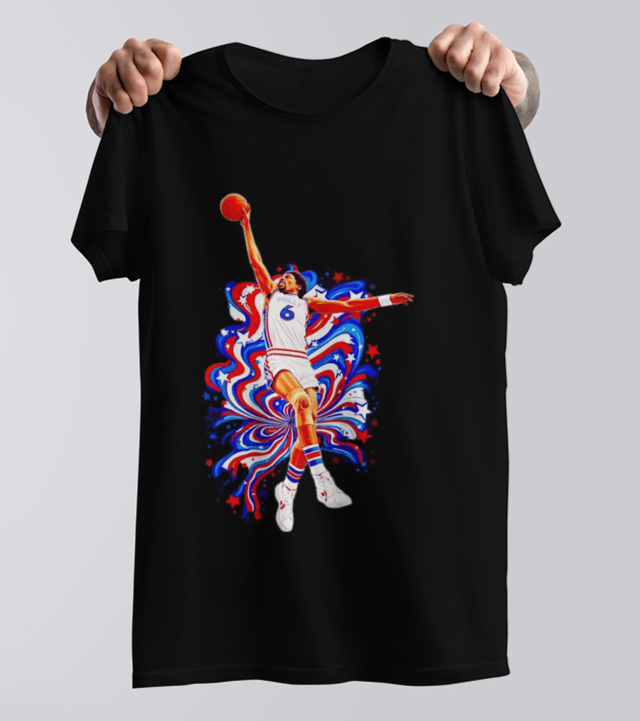 Philadelphia 76ers Julius Erving Dr. J Phunkadelic Slam Dunk T-Shirt