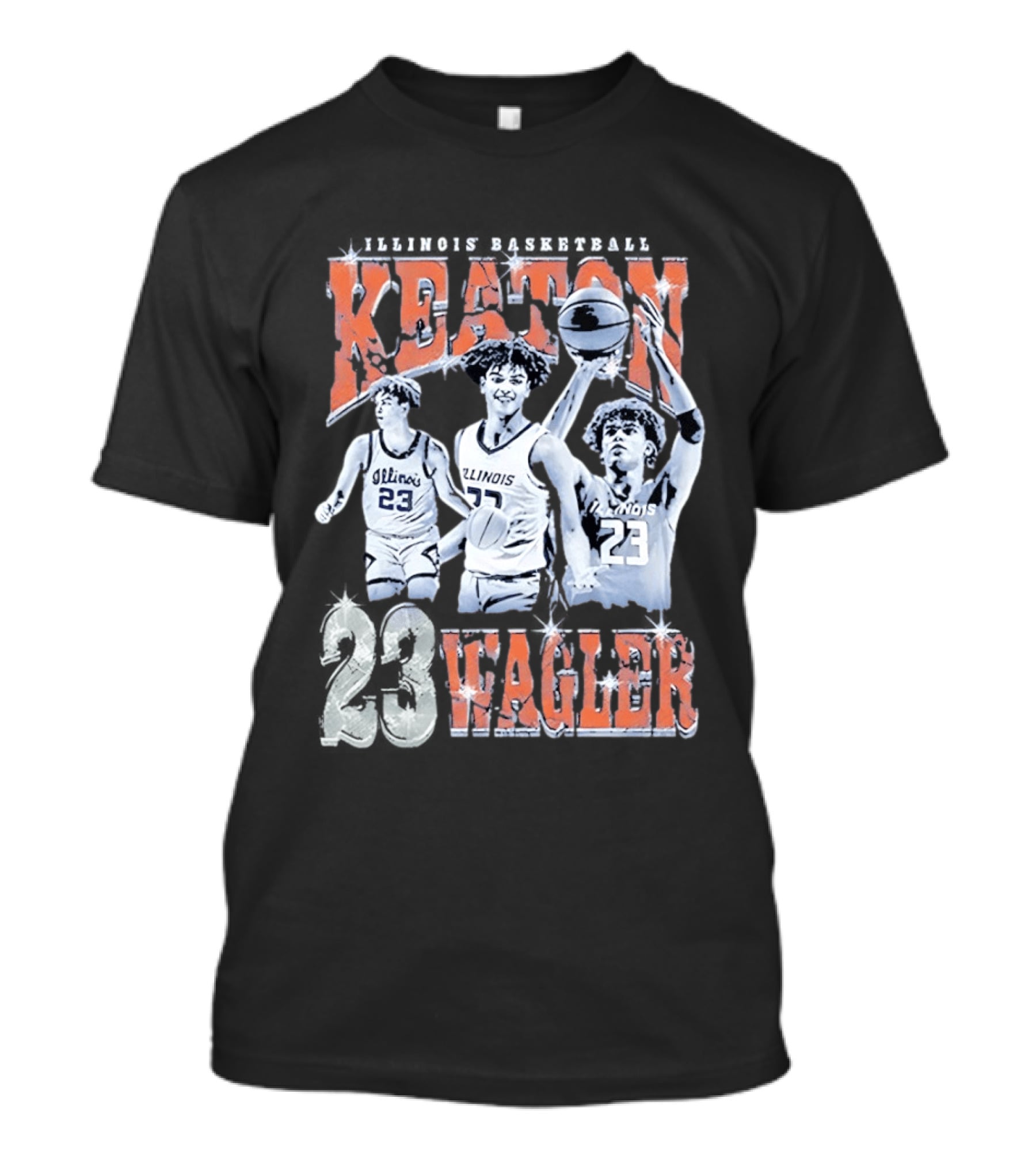 Keaton Wagler 23 Illinois Basketball Team Player Action Scenes T-Shirt