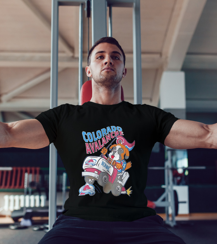 Colorado Avalanche Bernie Mascot Dog With Hockey Zamboni T-Shirt