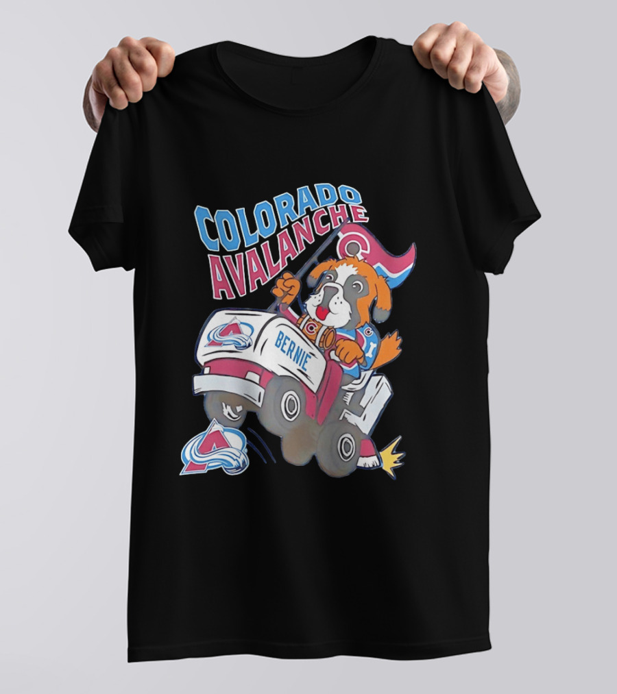 Colorado Avalanche Bernie Mascot Dog With Hockey Zamboni T-Shirt