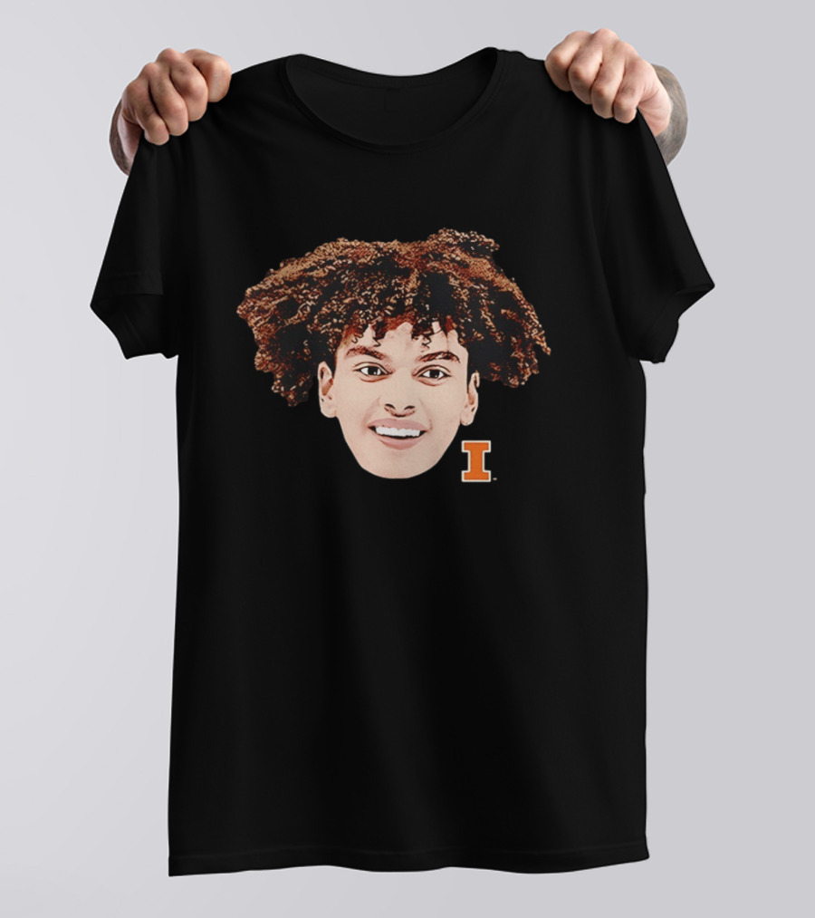 Keaton Wagler Big Face Illinois Fighting Illini Basketball Fan T-Shirt