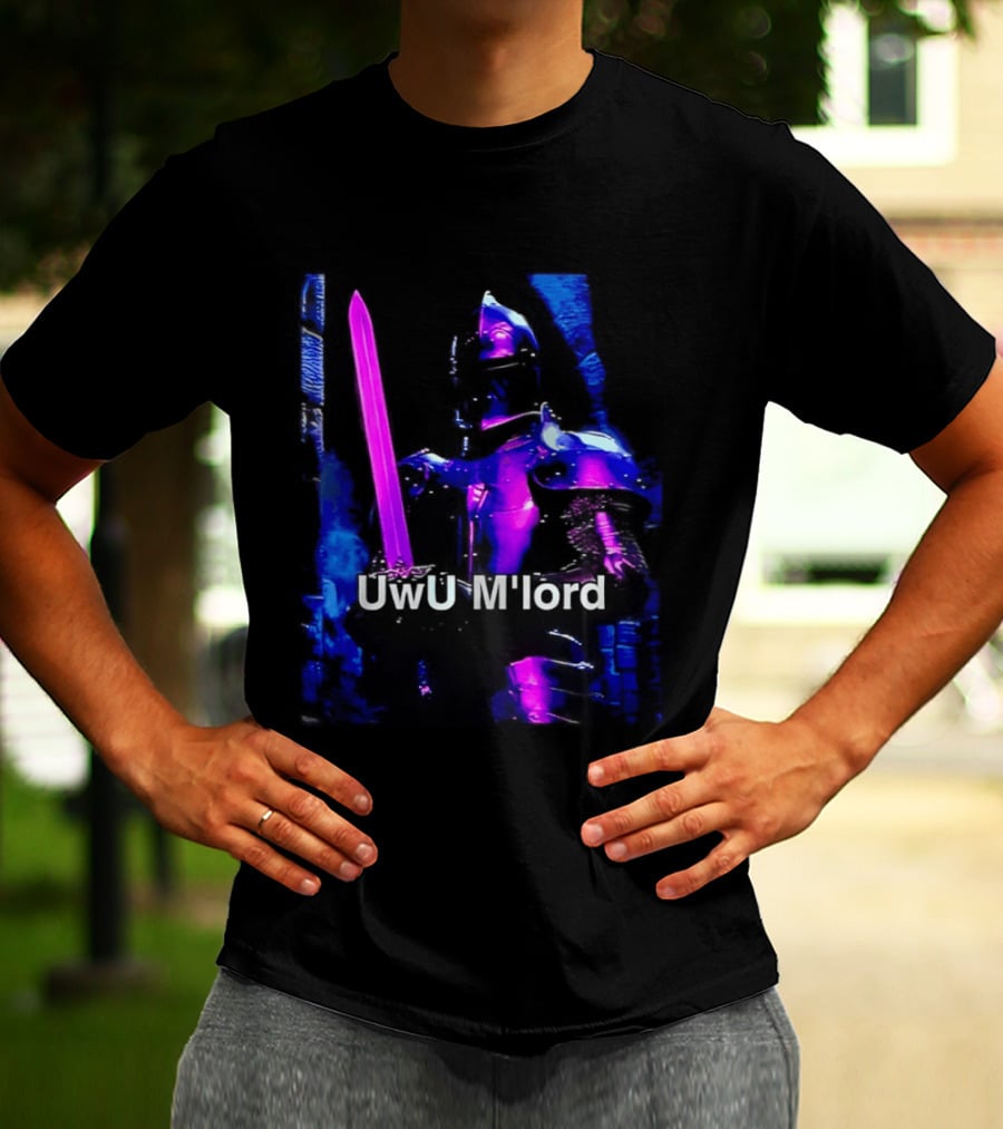 UwU M'lord Knight With Pink Sword And Armor Fantasy T-Shirt