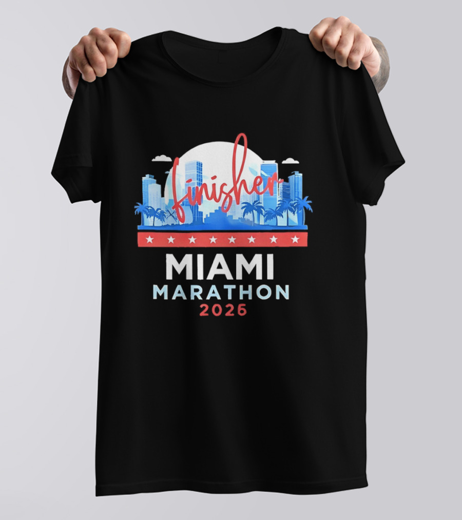 Finisher Miami Marathon 2026 City Skyline Florida T-Shirt