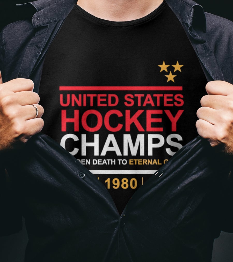 United States Hockey Champs Sudden Death To Eternal Gold 1960 1980 2026 T-Shirt