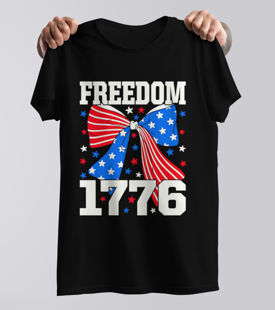 Freedom 1776 Patriotic Bow American Stars And Stripes T-Shirt