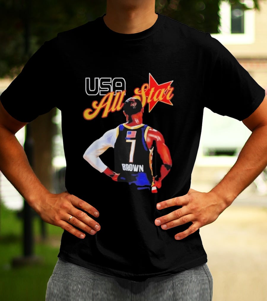 USA All Star 7 Brown Jersey 5X Champion JB T-Shirt