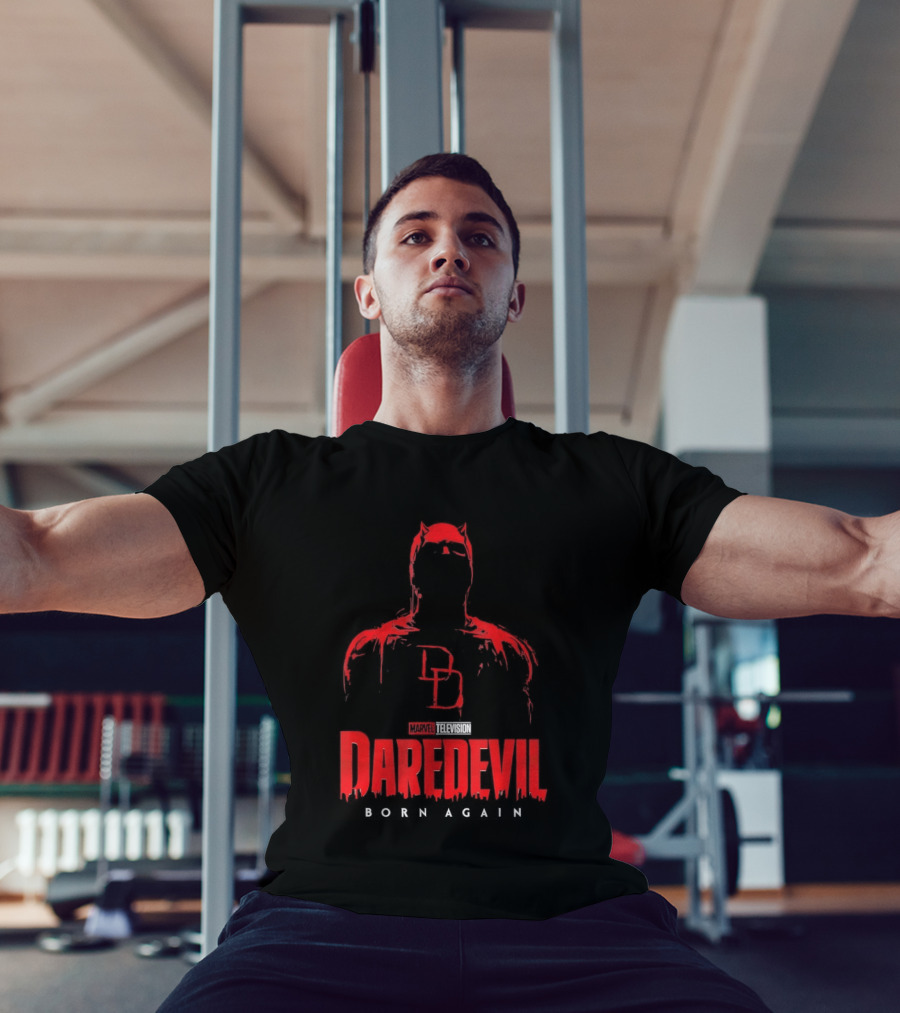 Marvel Daredevil Born Again DD Silhouette Red T-Shirt