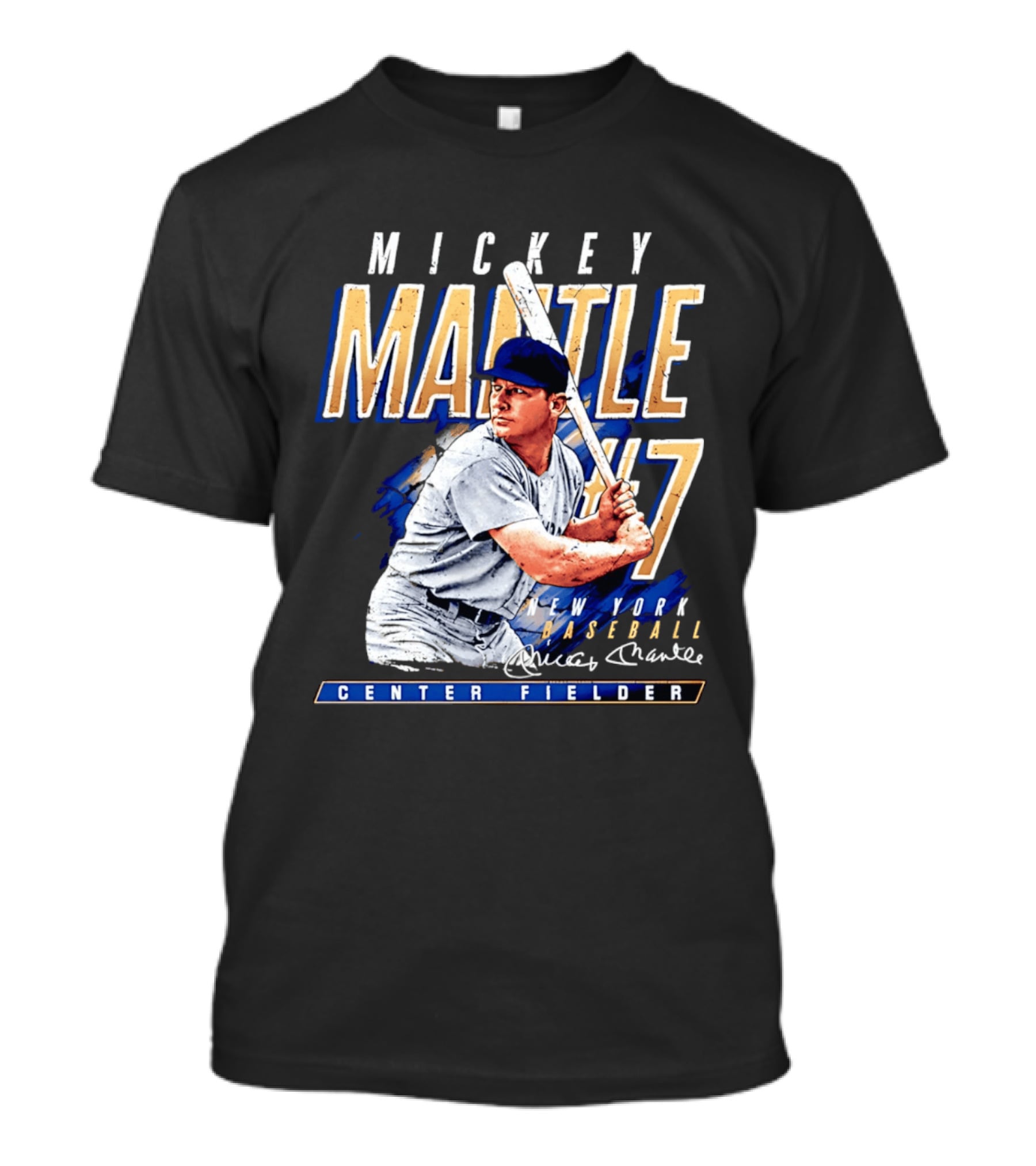 Mickey Mantle 7 New York Baseball Center Fielder T-Shirt