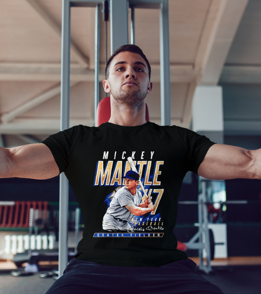 Mickey Mantle 7 New York Baseball Center Fielder T-Shirt