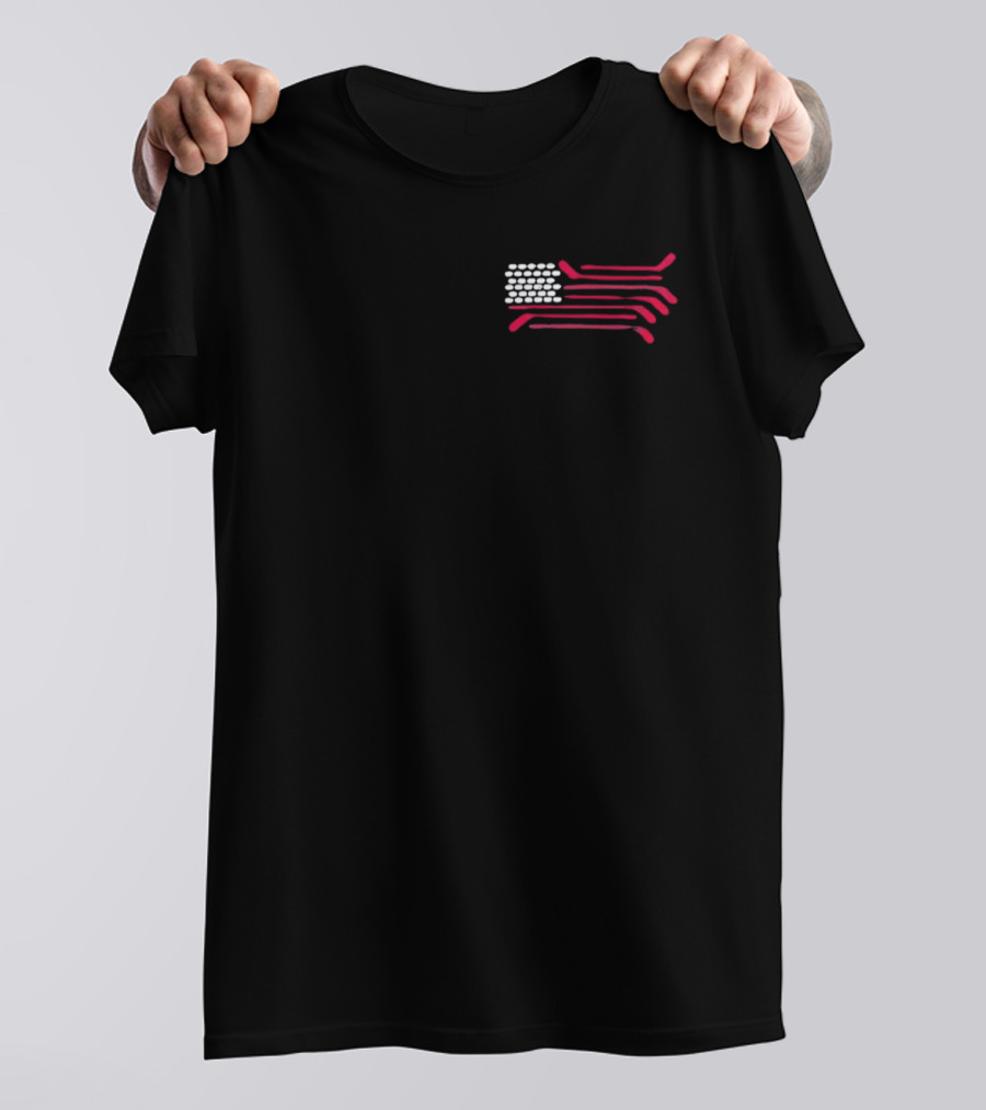 USA Hockey Sticks Flag Team T-Shirt