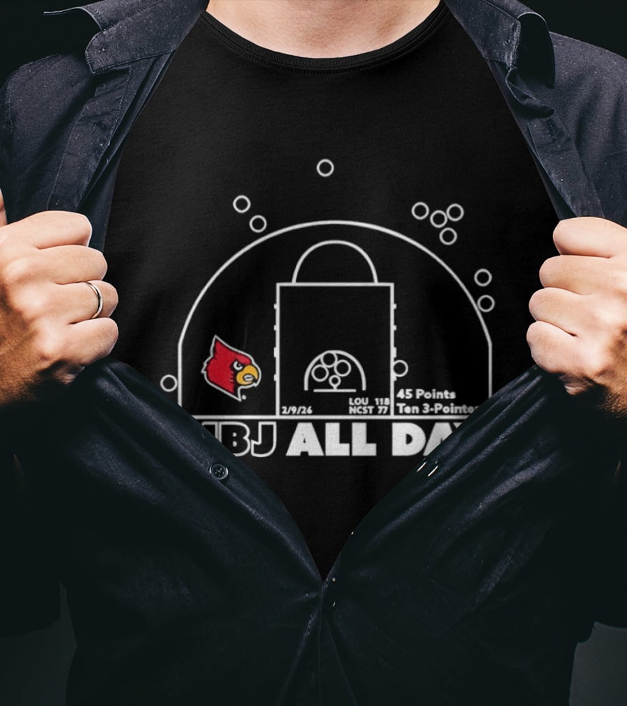 Louisville Cardinals MBJ All Day Basketball 45 Points 2026 Reclassified T-Shirt
