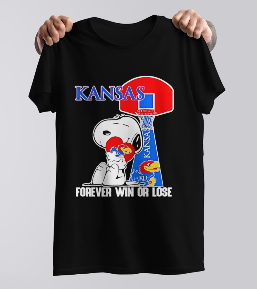 Kansas Jayhawks Basketball Snoopy Forever Win Or Lose T-Shirt