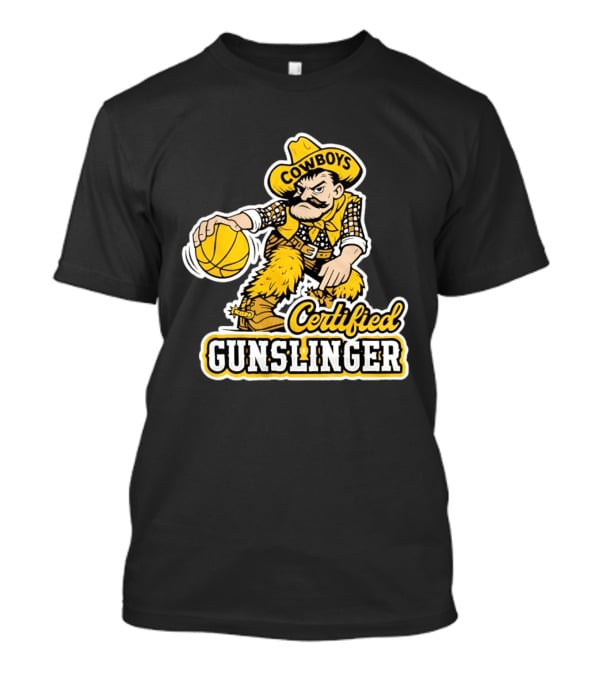 Pistol Pete Cowboys Certified Gunslinger Basketball T-Shirt